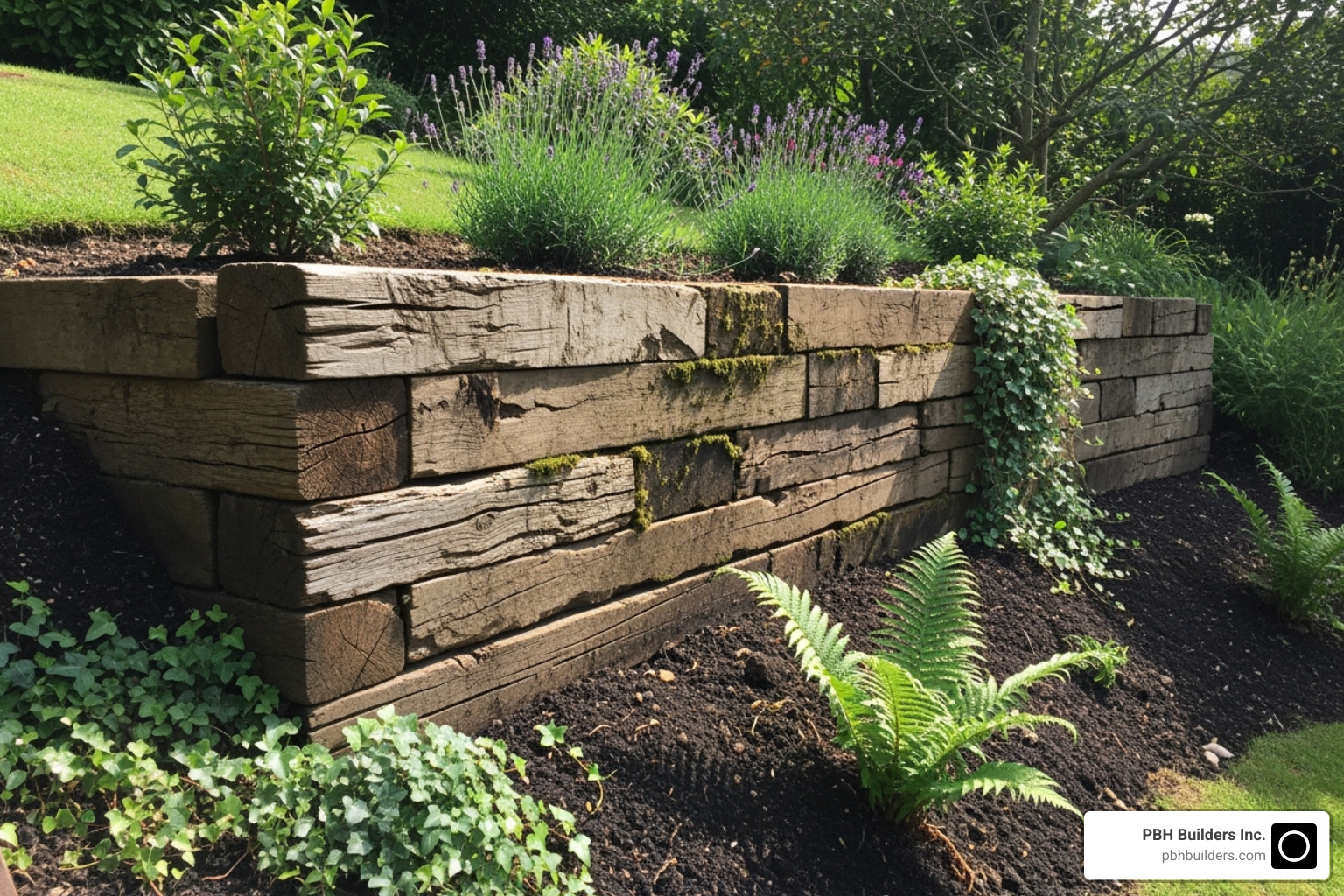 Wood retaining wall