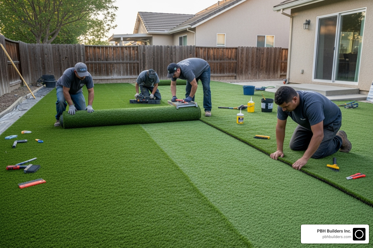 artificial turf installation