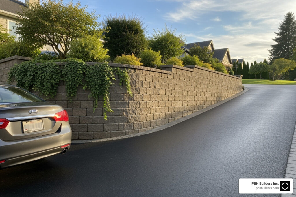 Driveway retaining wall