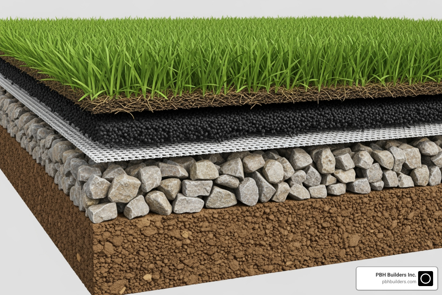 artificial grass layers