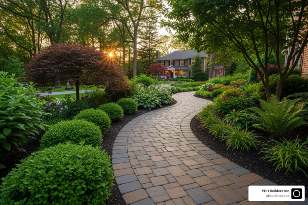 curved paver walkways
