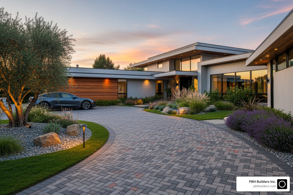 Driveway interlocking pavers