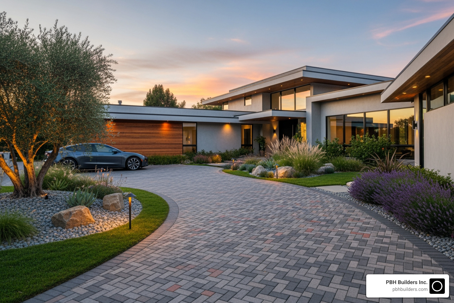 Driveway interlocking pavers