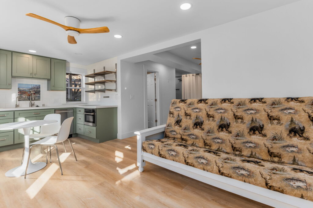 Completed ADU living space with kitchenette in Mission Hills San Diego by PBH Builders